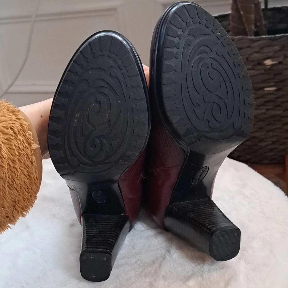 Clarks Indigo burgundy ankle leather boots - Picture 3 of 9